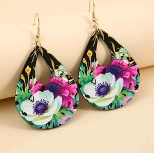 Boutique Teardrop Floral Earrings